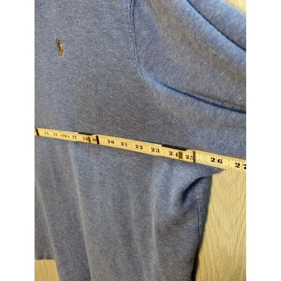 POLO RALPH LAUREN Estate Rib Jumper Blue Quarter 1/4 Zip Mens XL - Picture 5 of 7